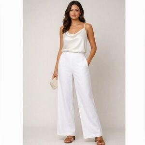 Sigrid Olsen White Wide-Leg Pants
